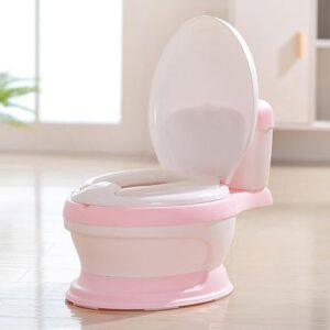Toddler Training Potty Chair with Backrest-Pink and white