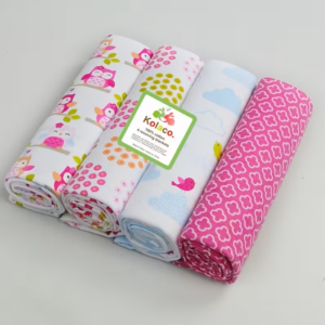 4-Pack SoftTouch Cartoon Printed Receiving Blankets