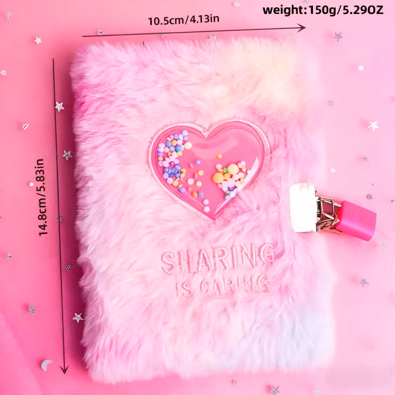 Pink and White Uneven Dye A6 Lock Notebook + Metal Pen Set.
