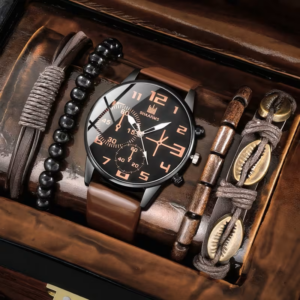 5pcs Men's Watch and Bracelet Set